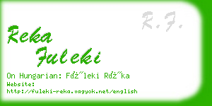 reka fuleki business card